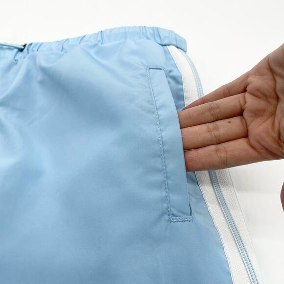 ASOS Womens 6 Track Pants Jogger Light Baby Blue White Stripe Ankle Zip Active - Picture 4 of 9